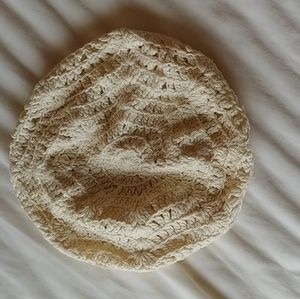 Cream crochet beret
